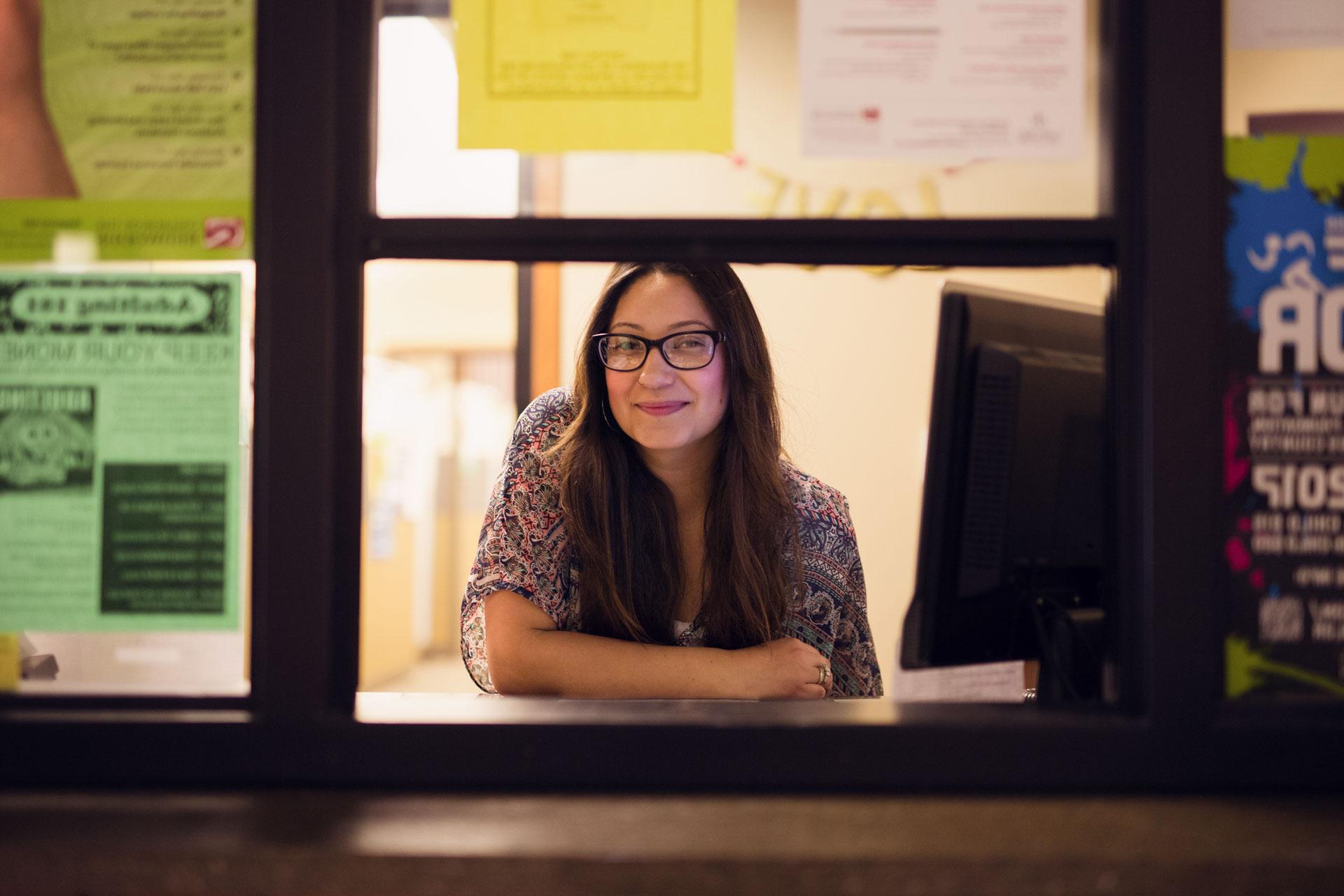 Student at window